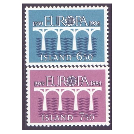 Island. 1984. Europamærker / CEPT. AFA nr. 613-14 **   postfrisk st. stemplet FDC