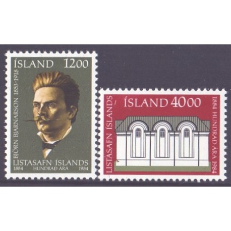 Island. 1984. Kunstmuseets 100-års jubilæum. AFA nr. 621-22 **  postfrisk st. stemplet FDC