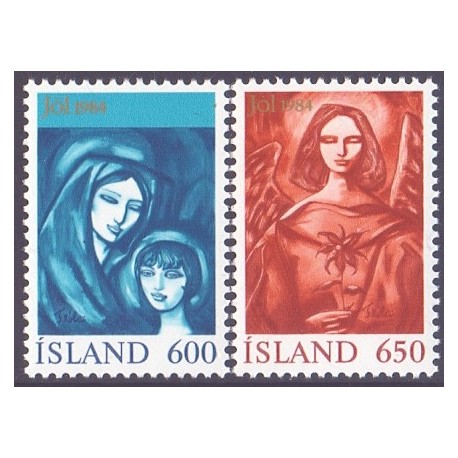 Island. 1984. Julefrimærker. AFA nr. 623-24 **  postfrisk st. stemplet FDC