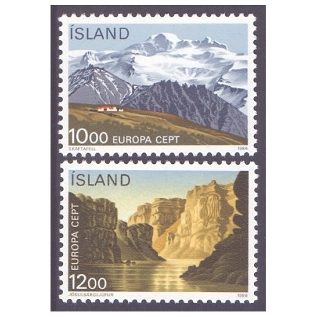 Island. 1986. Europamærker / CEPT. AFA nr. 647-48 **   postfrisk st. stemplet FDC