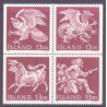 Island. 1987. De fire skytsånder i islands våben, i 4-blok. AFA nr. 672-75 **   postfrisk st. stemplet FDC