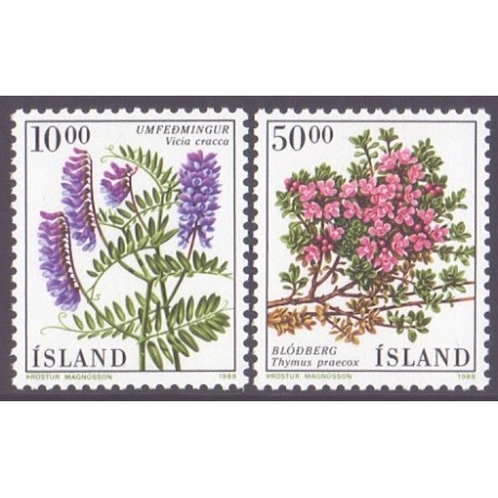 Island. 1988. Blomster AFA nr. 687-88 **   postfrisk st. stemplet FDC