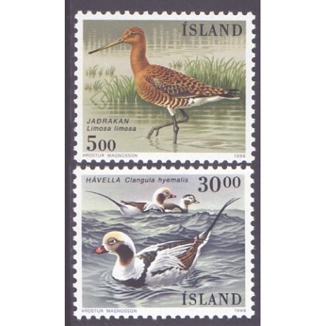 Island. 1988. Fugle. AFA nr. 690-91 **  postfrisk st. stemplet FDC