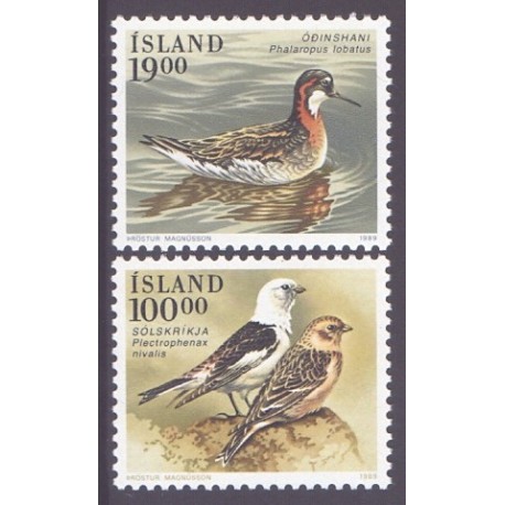 Island. 1989. Fugle. AFA nr. 696-97 **  postfrisk st. stemplet FDC