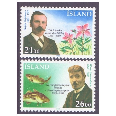 Island. 1989. Naturhistorisk Forening. AFA nr. 707-08 ** postfrisk st. stemplet FDC