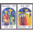 Island. 1989. Julefrimærker. AFA nr. 709-10 ** postfrisk st. stemplet FDC