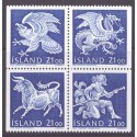 Island. 1990. De fire skytsånder i islands våben, i 4-blok. AFA nr. 713-20 **  postfrisk st. stemplet FDC