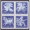 Island. 1990. De fire skytsånder i islands våben, i 4-blok. AFA nr. 713-20 **  postfrisk st. stemplet FDC