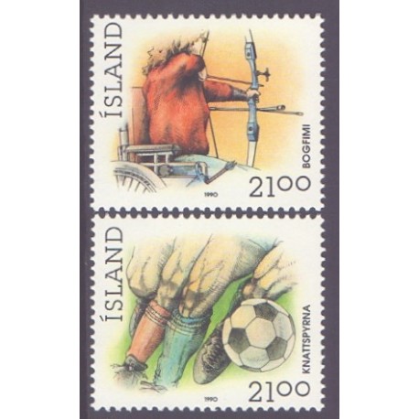 Island. 1990. Sport. AFA nr. 725-26 **  postfrisk st. stemplet FDC
