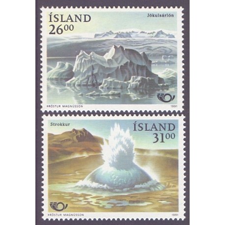 Island. 1991. Norden frimærker AFA nr. 740-41 ** postfrisk st. stemplet FDC
