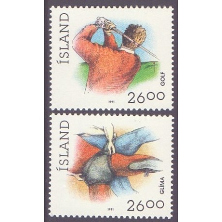 Island. 1991. Sport .AFA nr. 742-43 ** postfrisk st. stemplet FDC