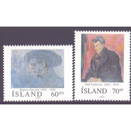 Island. 1991. Páll Ísólfsson. AFA nr. 744-45 ** postfrisk st. stemplet FDC