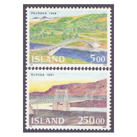 Island. 1992, Broer. AFA nr. 760-61 **  postfrisk st. stemplet FDC