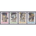 Island. 1992, Naturbeskyttelse Islandske falke. AFA nr. 768-71 **  postfrisk st. stemplet FDC