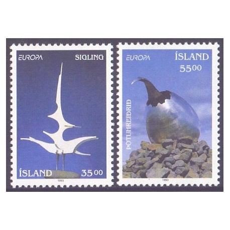 Island. 1993. Europamærker / CEPT. AFA nr. 778-79 **  postfrisk st. stemplet FDC