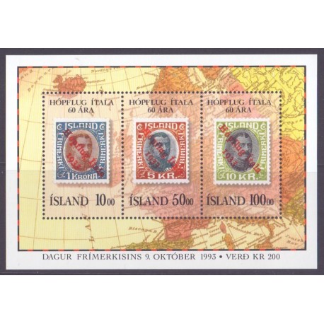 Island. 1993. Frimærkets dag i miniark. AFA nr. 780 **  postfrisk st. stemplet FDC
