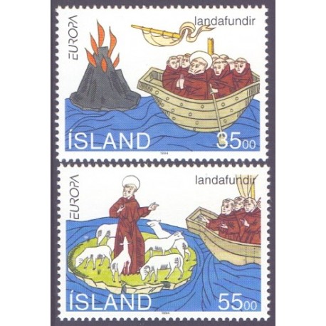 Island. 1994. Europamærker / CEPT. AFA nr. 790-91 **   postfrisk st. stemplet FDC