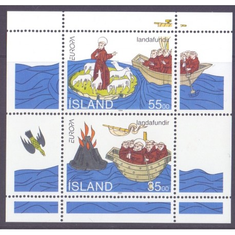 Island. 1994. Europamærker / CEPT, i miniark. AFA nr. 790a-91a **   postfrisk st. stemplet FDC