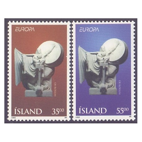 Island. 1995. Europamærker / CEPT. AFA nr. 811-12 **   postfrisk st. stemplet FDC