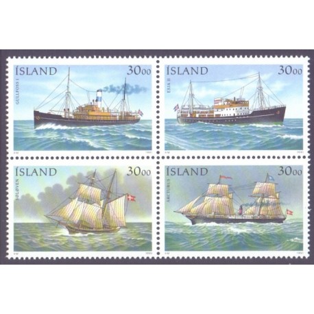Island. 1995. Postskibe i sammentryk. AFA nr. 813-16 **   postfrisk st. stemplet FDC