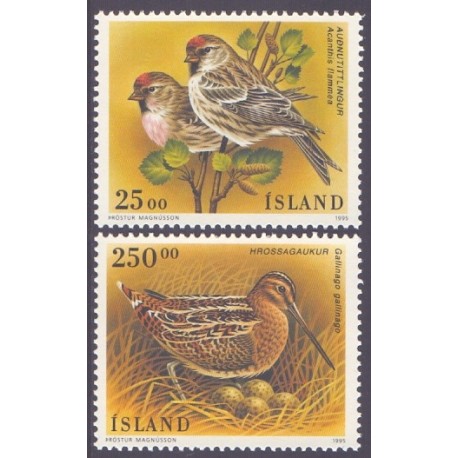 Island. 1995. Fugle. AFA nr. 817-18 **   postfrisk st. stemplet FDC