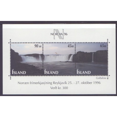 Island. 1996. Nordia 96, miniark. AFA nr. 841-43 **  postfrisk st. stemplet FDC