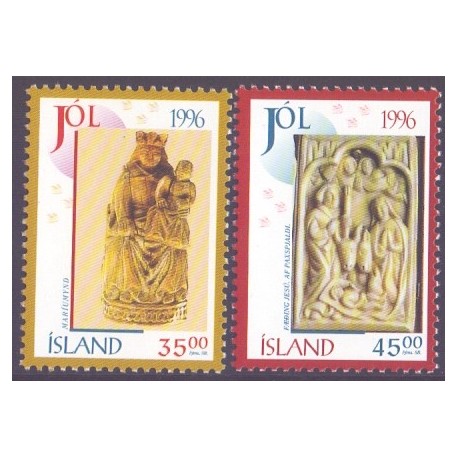 Island. 1996. Julefrimærker. AFA nr. 844-45 **  postfrisk st. stemplet FDC
