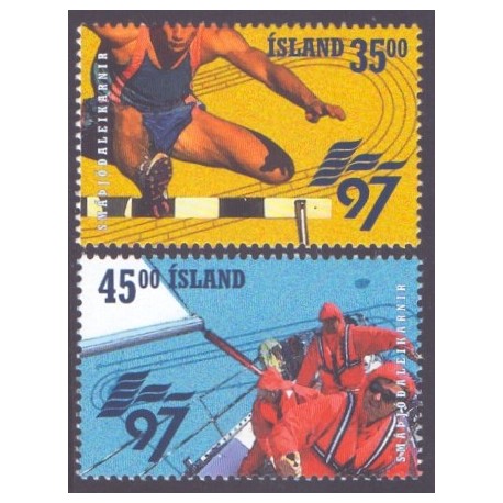 Island. 1997. Sportslege for små stater. AFA nr. 855-56 **  postfrisk st. stemplet FDC