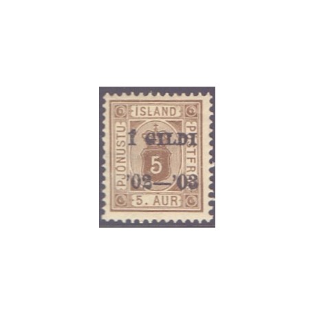 Island Tjenstemærker 5 Aur. AFA nr. 12B tk. 12 3/4 **   stemplet st.