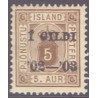 Island Tjenstemærker 5 Aur. AFA nr. 12B tk. 12 3/4 **   stemplet st.