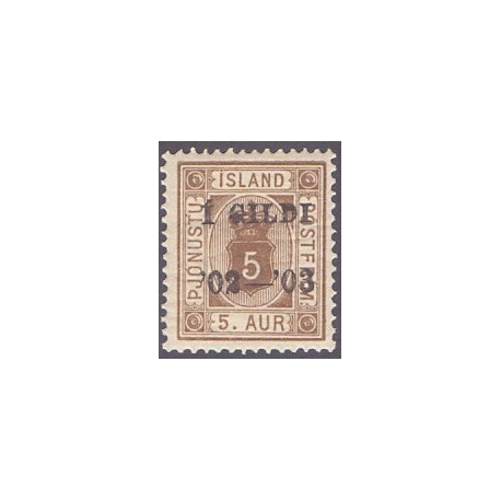 Island Tjenstemærker 5 Aur. AFA nr. 12 tk. 14x13½ **   stemplet st.