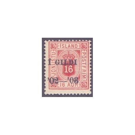 Island Tjenstemærker 16 Aur. AFA nr. 14 tk. 14x13½ **    stemplet st.