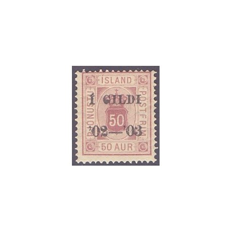 Island Tjenstemærker 50 Aur. AFA nr. 16 tk. 14x13½ **   stemplet st.