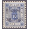 Island Tjenstemærker 10 Aur. AFA nr. 13B tk. 12 3/4 **  stemplet st.