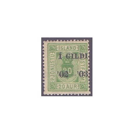 Island Tjenstemærker 20 Aur. AFA nr. 15 tk. 14x13½ **    stemplet st.