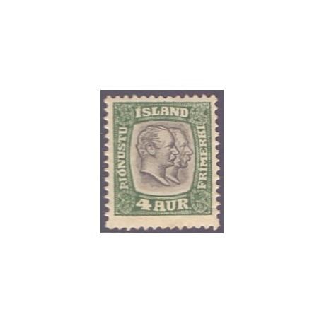 Island Tjenstemærker 4 Aur. Dobbelthoveder. AFA nr. 25 **   stemplet st.