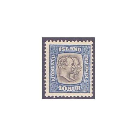 Island Tjenstemærker 10 Aur. Dobbelthoveder. AFA nr. 27 **   stemplet st.