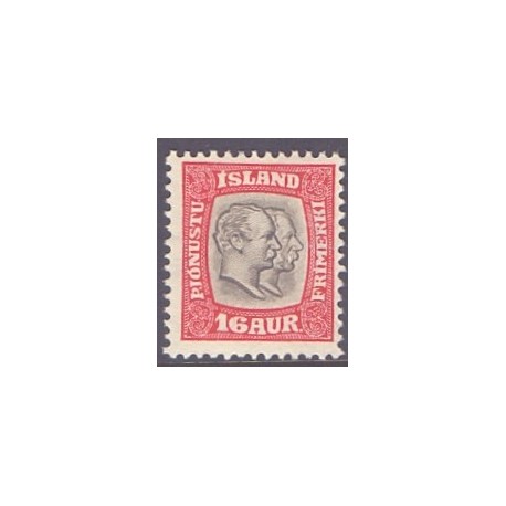 Island Tjenstemærker 16 Aur. Dobbelthoveder. AFA nr. 29 **   stemplet st.