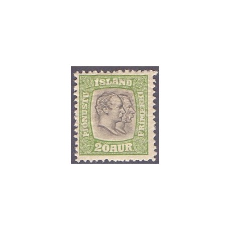 Island Tjenstemærker 20 Aur. Dobbelthoveder. AFA nr. 30 **   stemplet st.