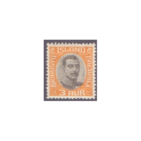 Island Tjenstemærker 3 Aur. Chr. X. AFA nr. 33 **   stemplet st.
