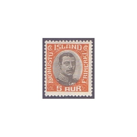 Island Tjenstemærker 5 Aur. Chr. X. AFA nr. 35 **   stemplet st.