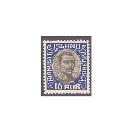 Island Tjenstemærker 10 Aur. Chr. X. AFA nr. 36 **   stemplet st.