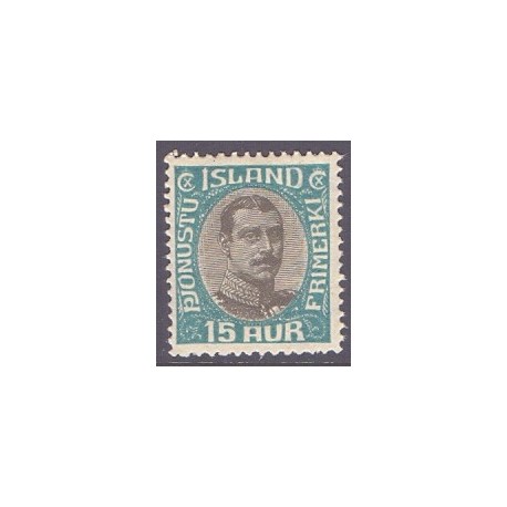 Island Tjenstemærker 15 Aur. Chr. X. AFA nr. 37 **   stemplet st.