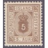 Island Tjenstemærker 5 Aur. tk. 14x13½. AFA nr. 4 **  stemplet st.