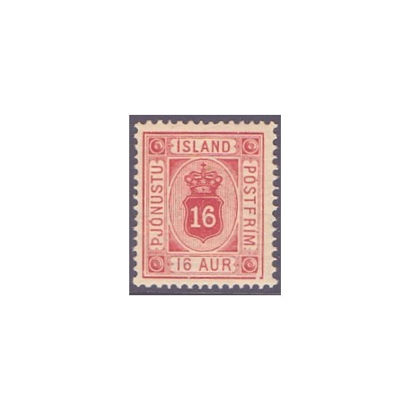 Island Tjenstemærker 16 Aur. tk. 14x13½. AFA nr. 6 **  stemplet st.
