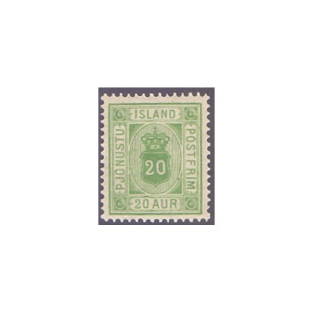 Island Tjenstemærker 20 Aur. tk. 14x13½. AFA nr. 7 **  stemplet st.