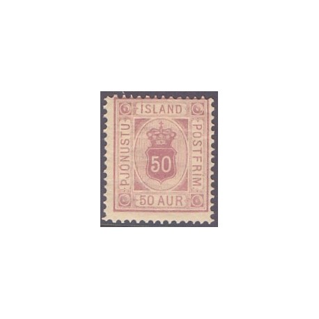 Island Tjenstemærker 50 Aur. tk. 14x13½. AFA nr. 8 **  stemplet st.