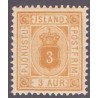 Island Tjenstemærker 3 Aur. tk. 12 3/4. AFA nr. 3B **  stemplet st.