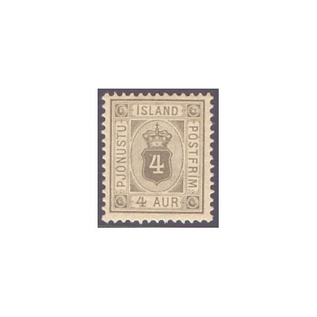 Island Tjenstemærker 4 Aur. tk. 12 3/4. AFA nr. 9B **  stemplet st.