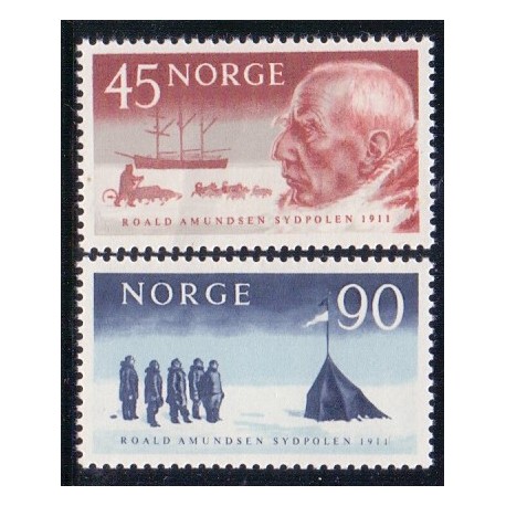 Norge. 1961, Roald Amundsen ankomst til sydpolen. AFA nr. 476-77 ** stemplet postfrisk FDC
